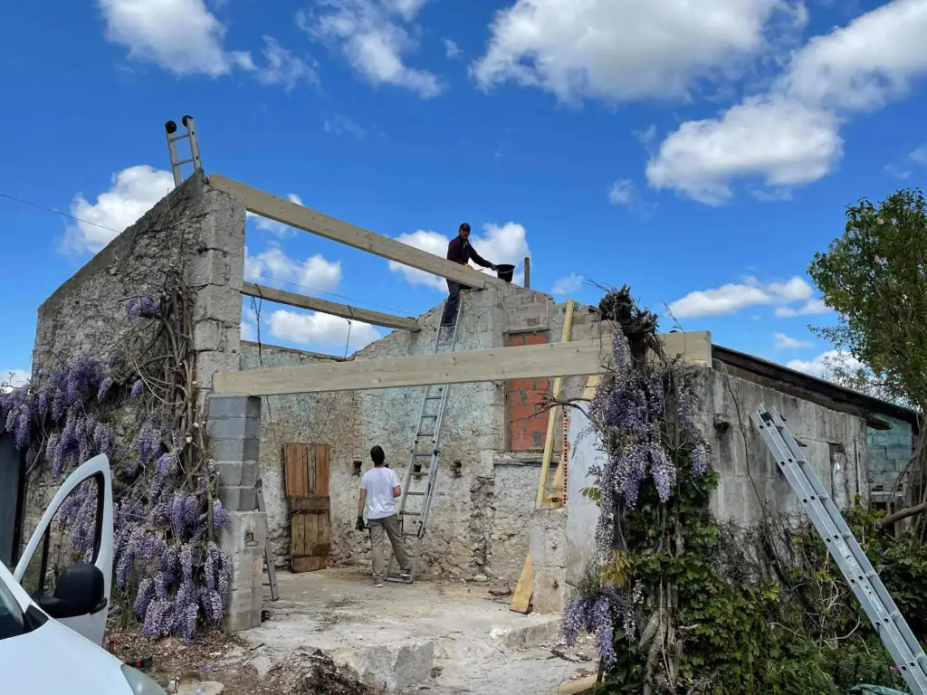 Rénovation totale de la toiture et charpente d'une ruine près de Casteljaloux